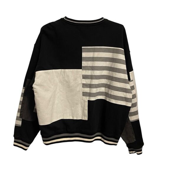 Teddy Fresh Box Paneled Crewneck Pullover Sweatshirt Unisex Streetwear MED NWT - Picture 4 of 7